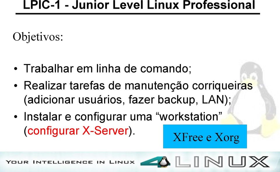 manutenção corriqueiras (adicionar usuários, fazer backup,