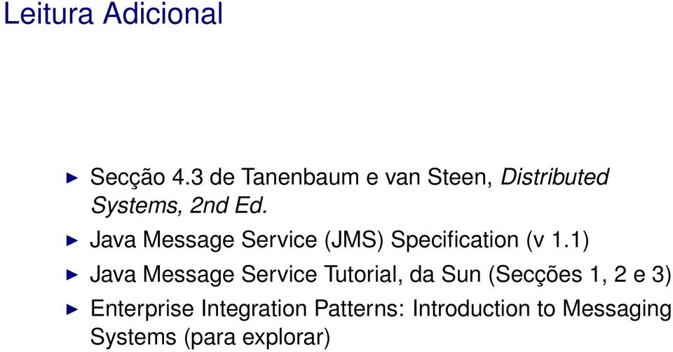 Java Message Service (JMS) Specification (v 1.