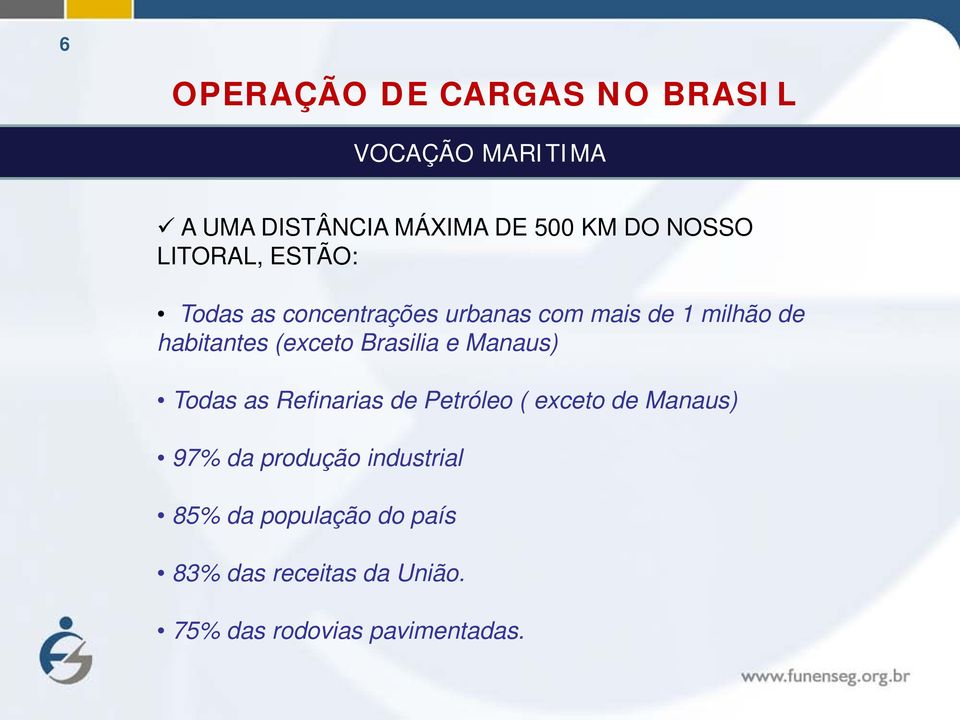 Brasilia e Manaus) Todas as Refinarias de Petróleo ( exceto de Manaus) 97% da produção