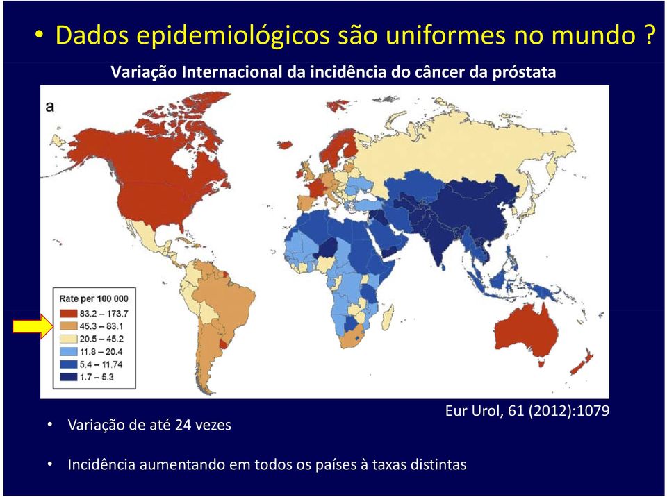 próstata Variação de até 24 vezes Eur Urol, 61