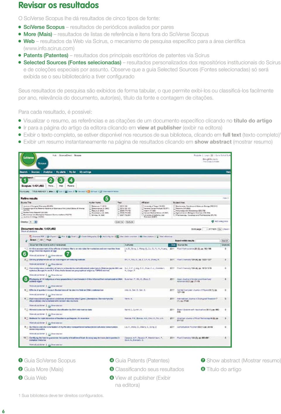 com) Patents (Patentes) resultados dos principais escritórios de patentes via Scirus Selected Sources (Fontes selecionadas) resultados personalizados dos repositórios institucionais do Scirus e de