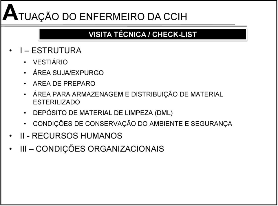 MATERIAL ESTERILIZADO DEPÓSITO DE MATERIAL DE LIMPEZA (DML) CONDIÇÕES DE