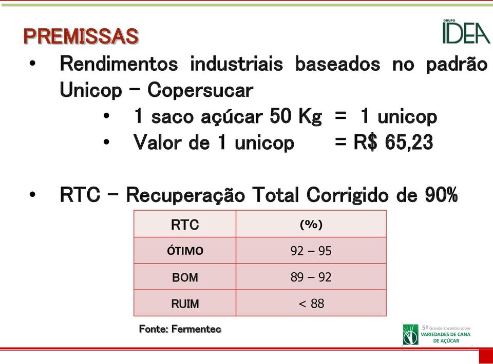 de 1 unicop = R$ 65,23 RTC Recuperação Total Corrigido