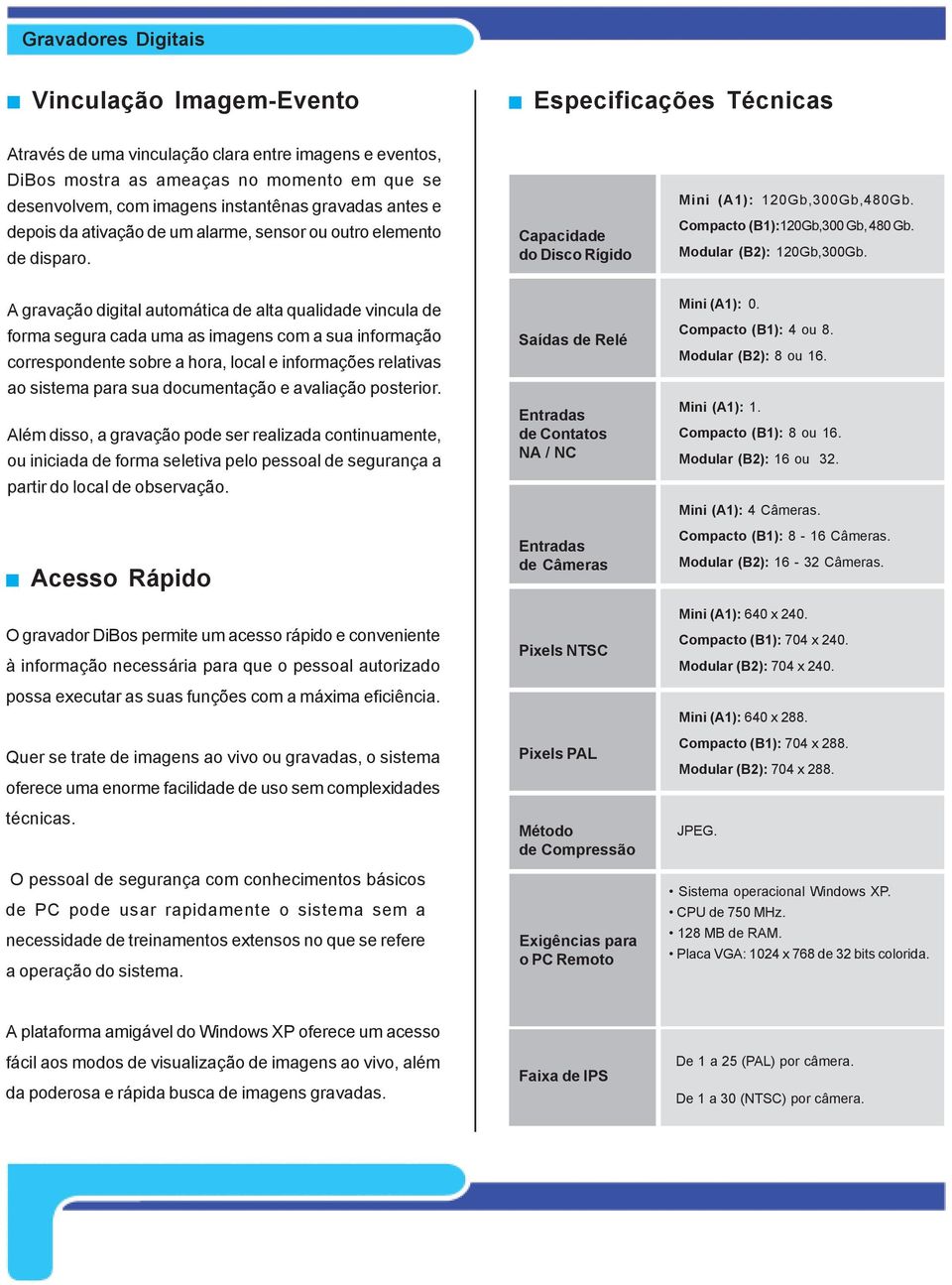 A gravação digital automática de alta qualidade vincula de forma segura cada uma as imagens com a sua informação correspondente sobre a hora, local e informações relativas ao sistema para sua