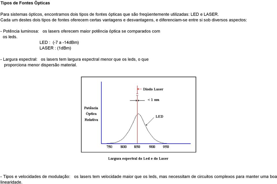 oferecem maior potência óptica se comparados com os leds.