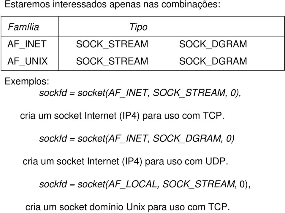 (IP4) para uso com TCP.
