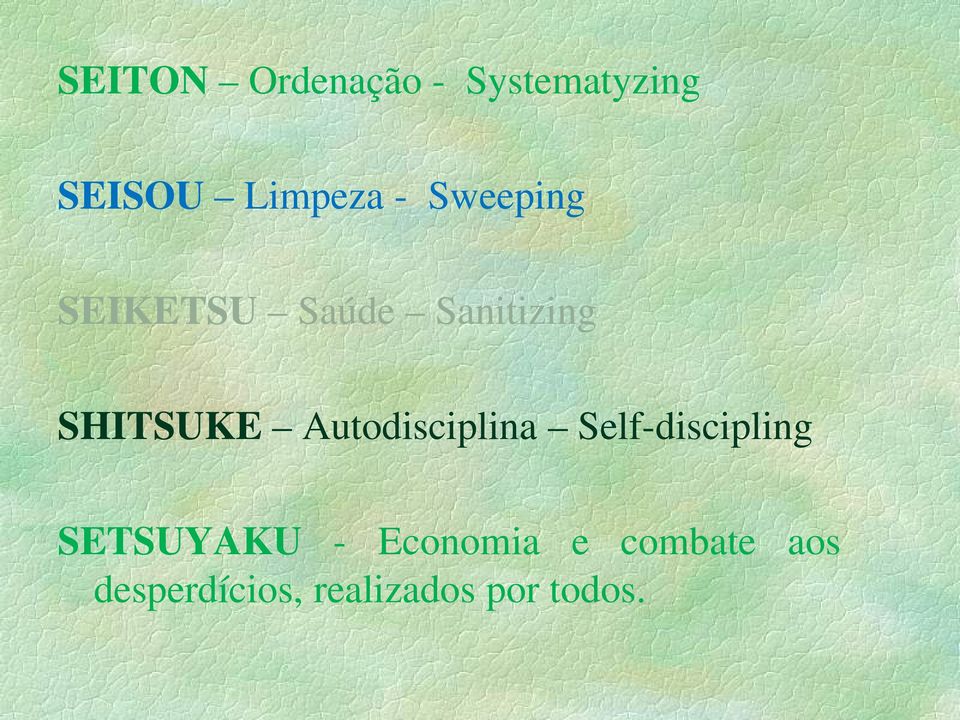 Autodisciplina Self-discipling SETSUYAKU -