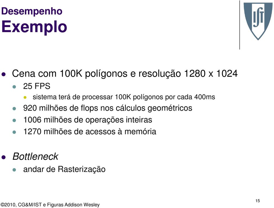 milhões de flops nos cálculos geométricos 1006 milhões de operações