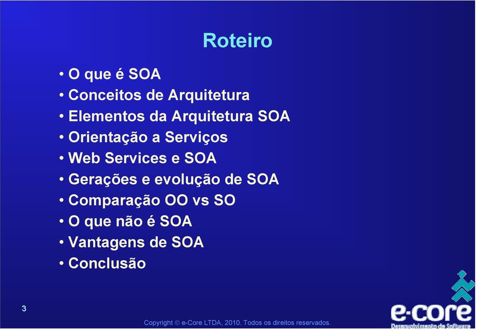 Web Services e SOA Gerações e evolução de SOA