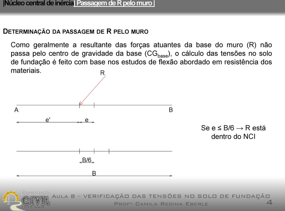 tensões no solo de fundação é feito com base nos estudos de flexão