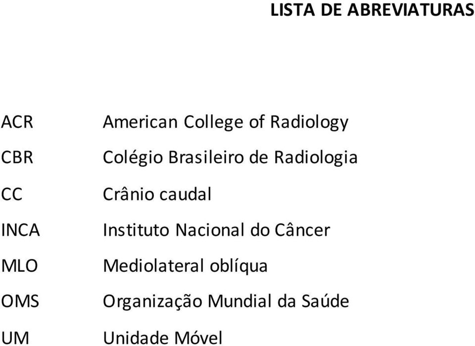 Radiologia Crânio caudal Instituto Nacional do Câncer