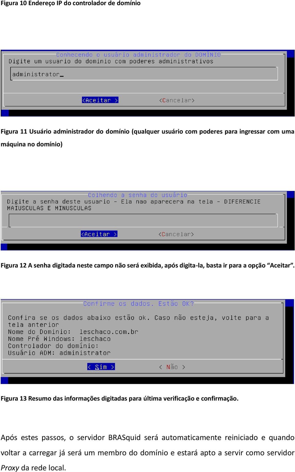 Aceitar. Figura 13 Resumo das informações digitadas para última verificação e confirmação.