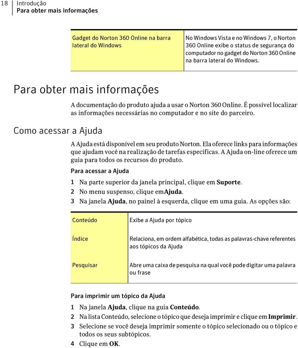 É possível localizar as informações necessárias no computador e no site do parceiro. A Ajuda está disponível em seu produto Norton.