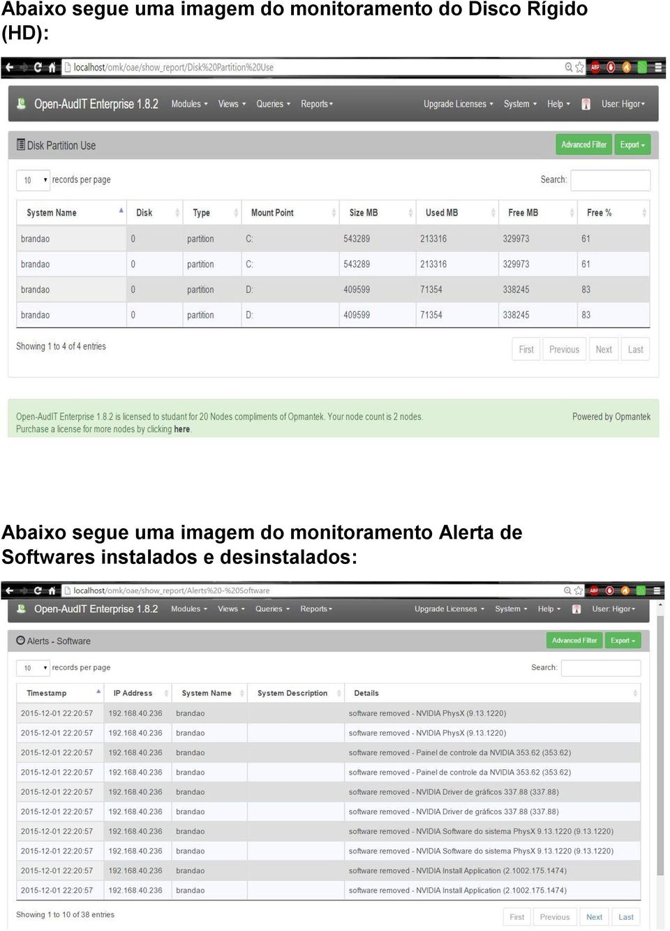 monitoramento Alerta de Softwares