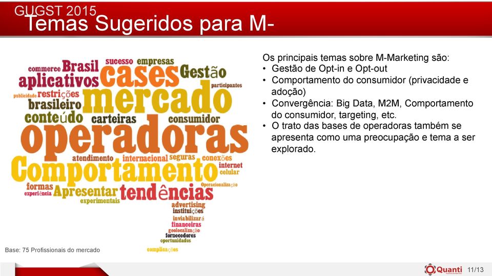 M2M, Comportamento do consumidor, targeting, etc.