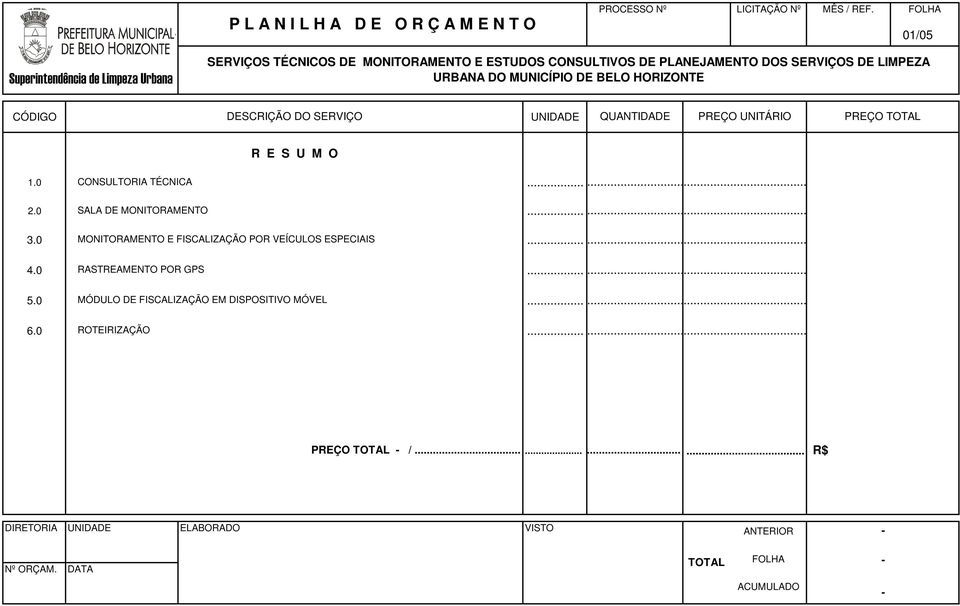 0 MONITORAMENTO E FISCALIZAÇÃO POR VEÍCULOS ESPECIAIS 4.