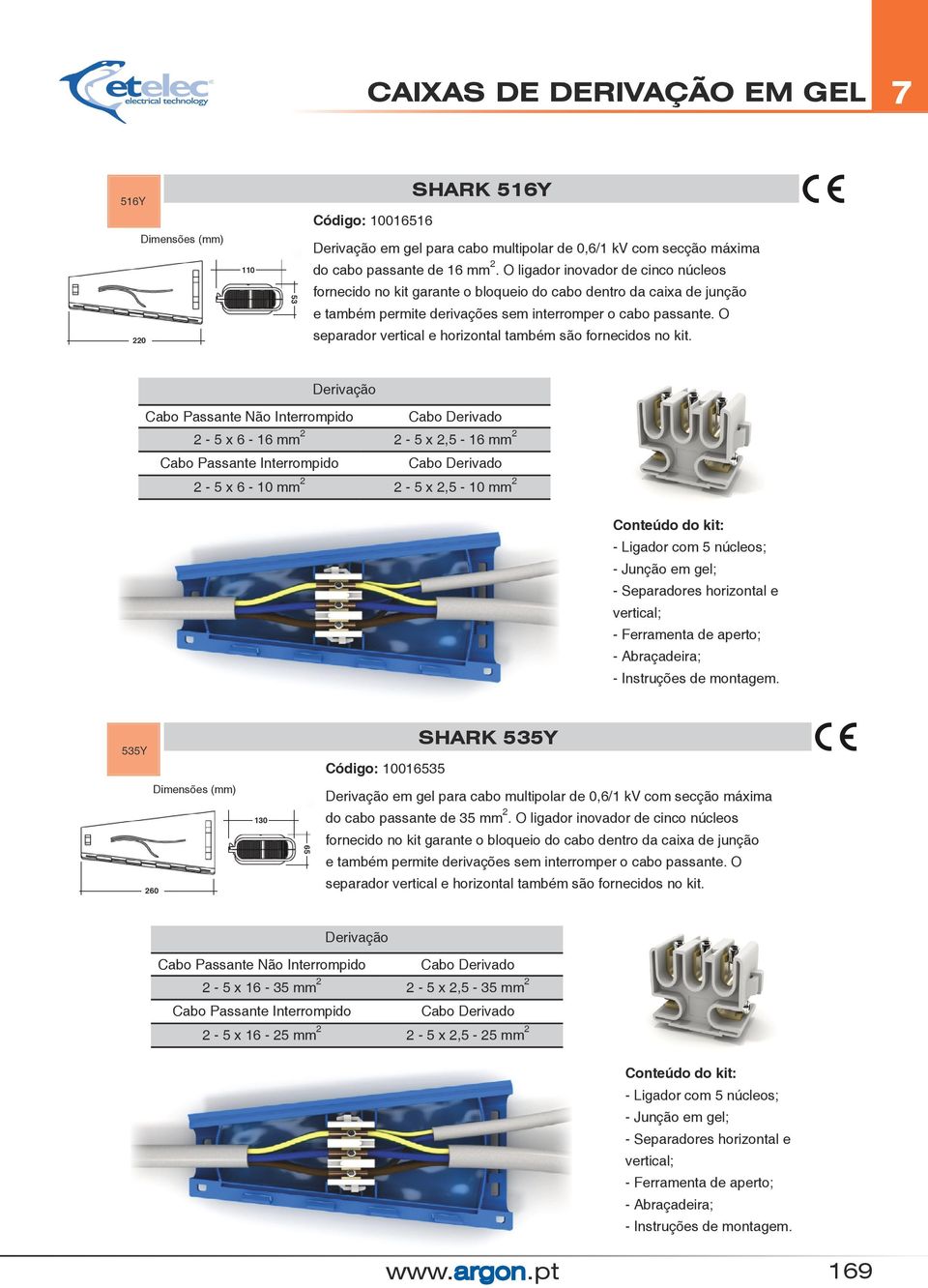 O separador vertical e horizontal também são fornecidos no kit.