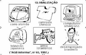 3. Observe a charge. No Brasil, os críticos da abertura indiscriminada às importações alertam para o fato de que ela contribui para aumentar o desemprego e a exclusão social.