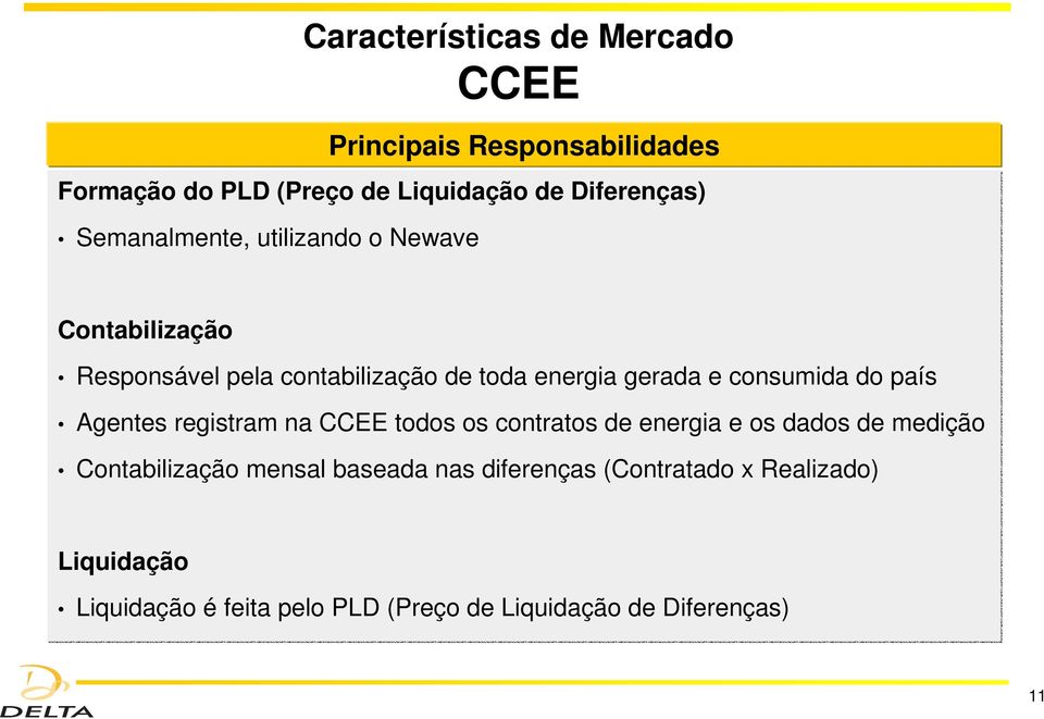 do país Agentes registram na CCEE todos os contratos de energia e os dados de medição Contabilização mensal baseada