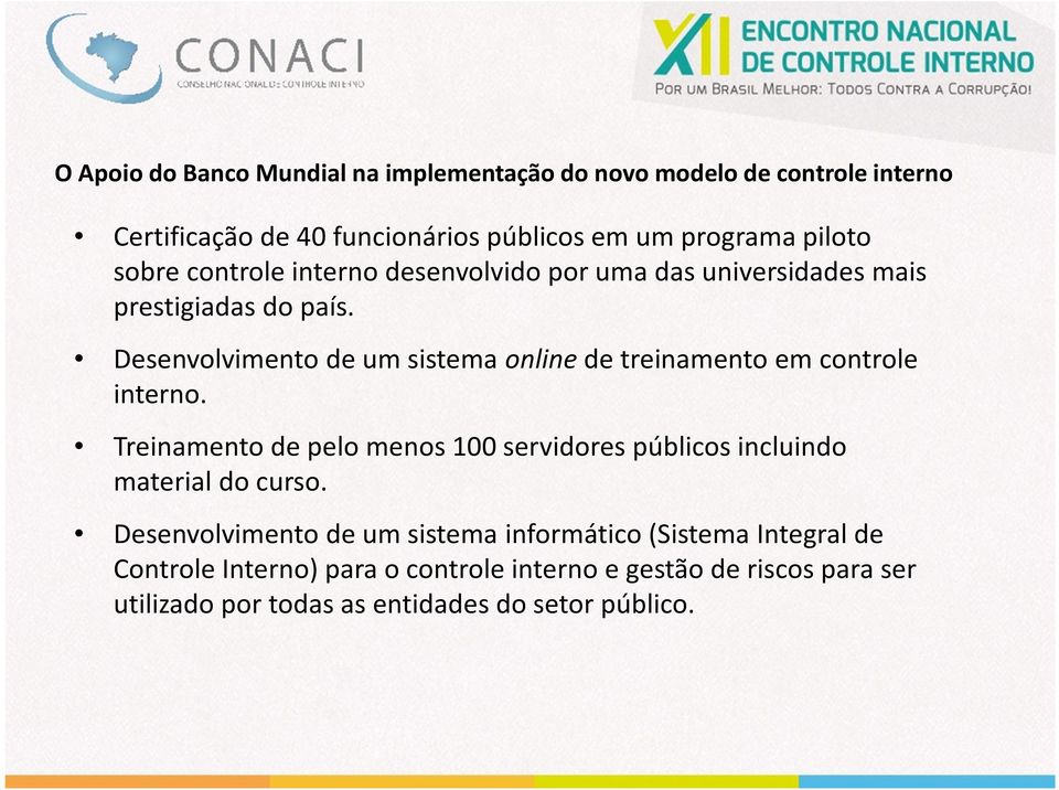 Desenvolvimento de um sistema online de treinamento em controle interno.