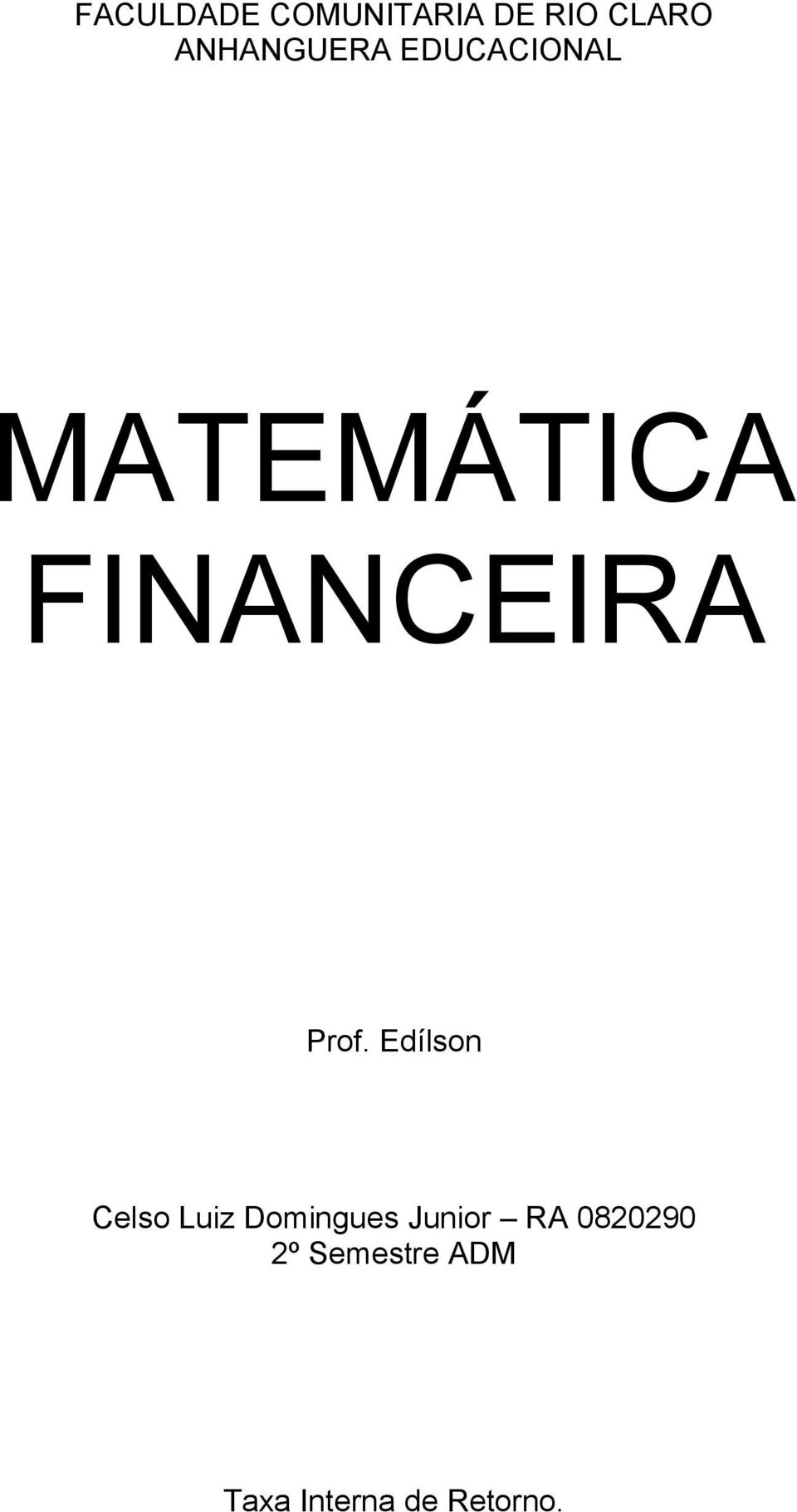 FINANCEIRA Prof.
