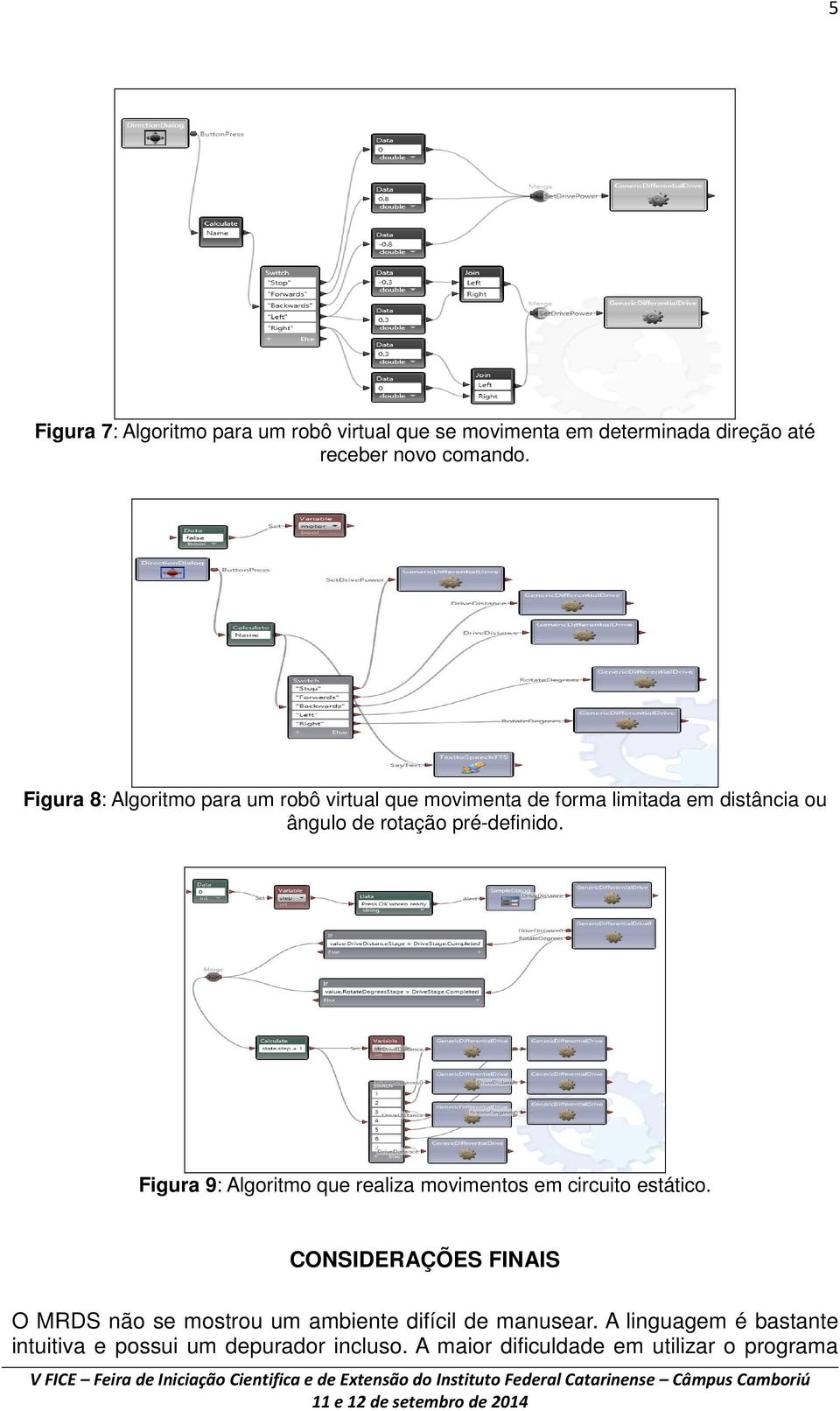 Figura 9: Algoritmo que realiza movimentos em circuito estático.