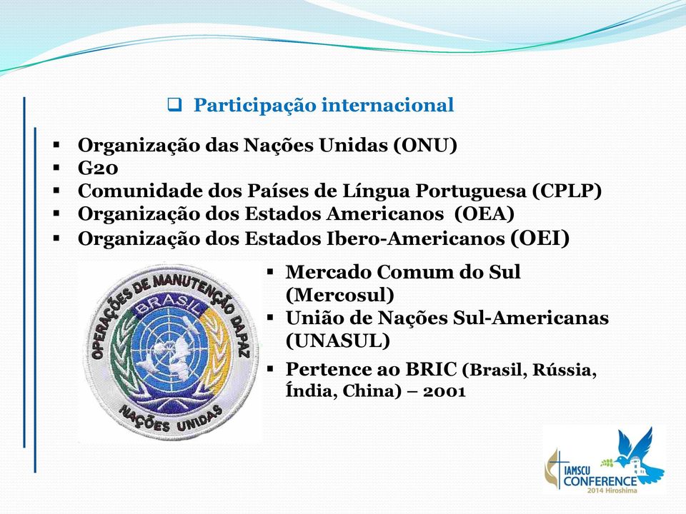 Organização dos Estados Ibero-Americanos (OEI) Mercado Comum do Sul (Mercosul)