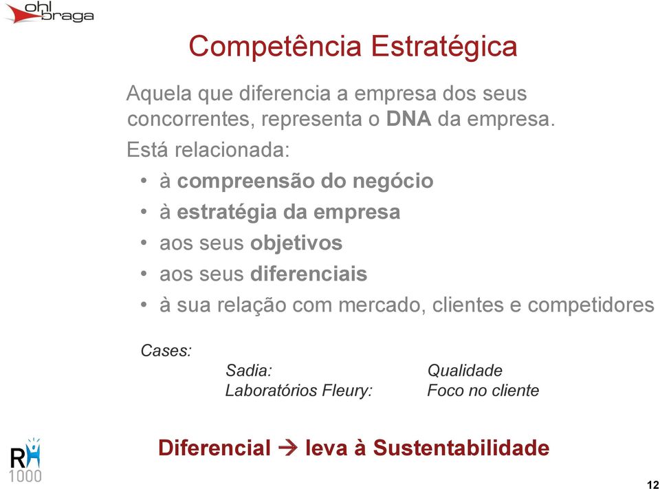 Está relacionada: à compreensão do negócio à estratégia da empresa aos seus objetivos aos