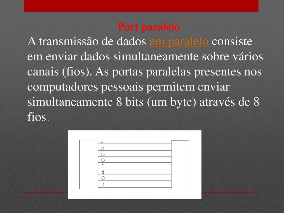 As portas paralelas presentes nos computadores pessoais