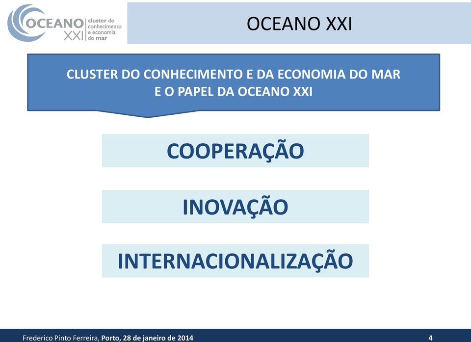 COOPERAÇÃO INOVAÇÃO INTERNACIONALIZAÇÃO