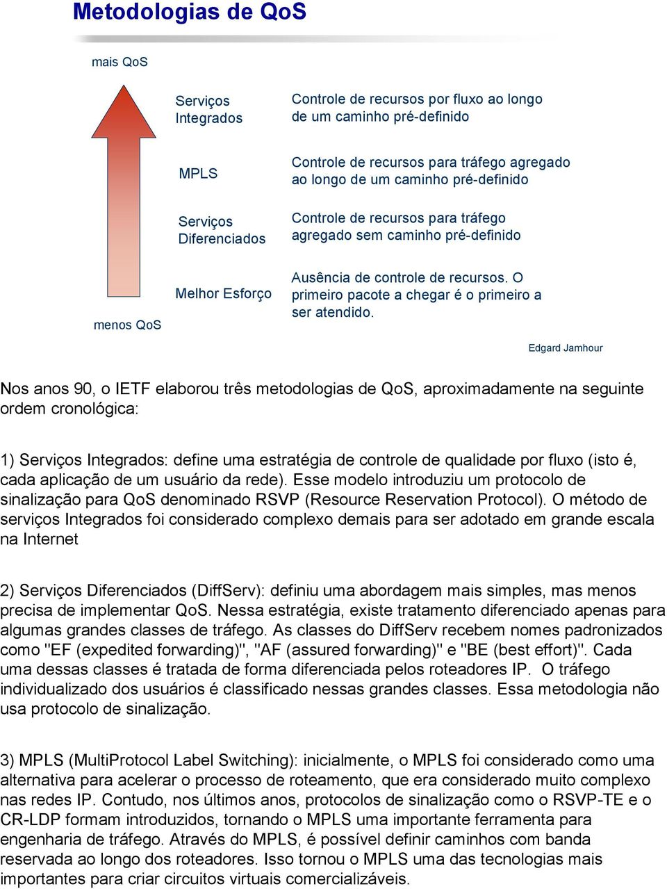 O primeiro pacote a chegar é o primeiro a ser atendido.