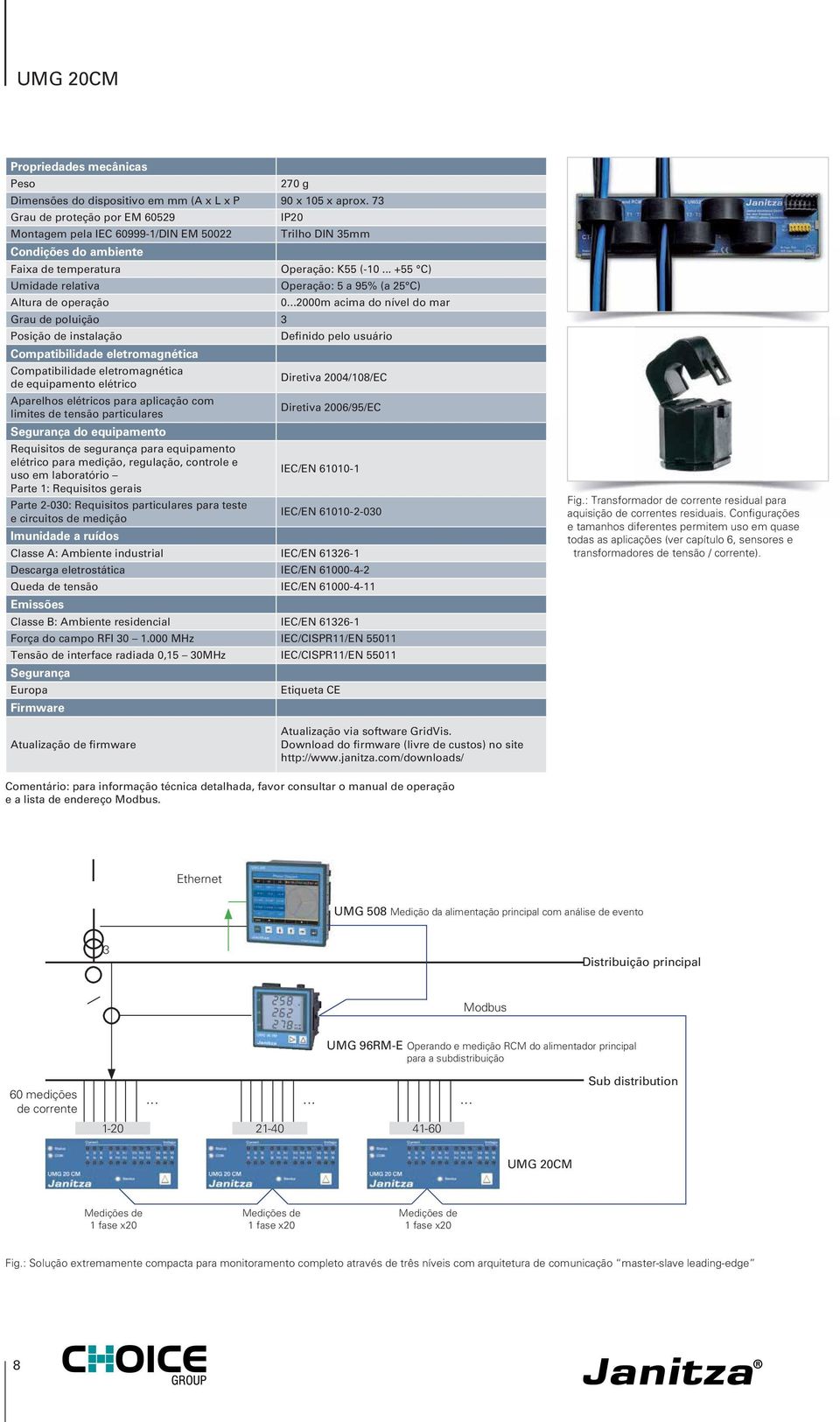 Compatibilidade eletromagnética IP20 Trilho DIN 35mm Operação: K55 (-10 +55 C) Operação: 5 a 95% (a 25 C) 02000m acima do nível do mar Definido pelo usuário Compatibilidade eletromagnética de