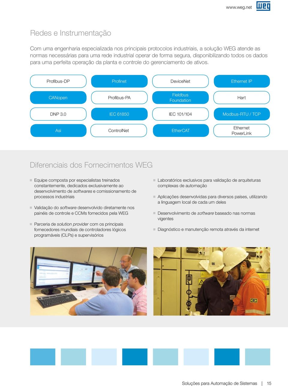 Profibus-DP Profinet DeviceNet Ethernet IP CANopen Profibus-PA Fieldbus Foundation Hart DNP 3.