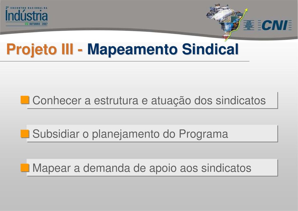 sindicatos Subsidiar o planejamento do