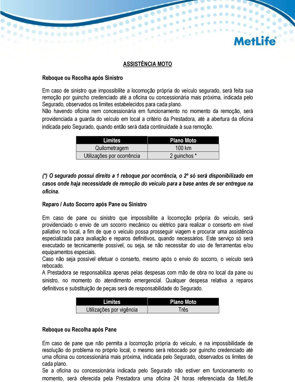 Não havendo oficina nem concessionária em funcionamento no momento da remoção, será providenciada a guarda do veículo em local a critério da Prestadora, até a abertura da oficina indicada pelo