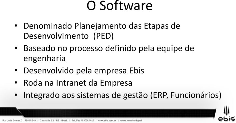 equipe de engenharia Desenvolvido pela empresa Ebis Roda na