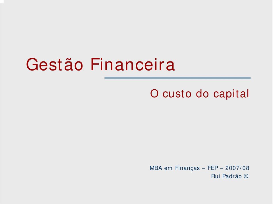 MBA em Finanças