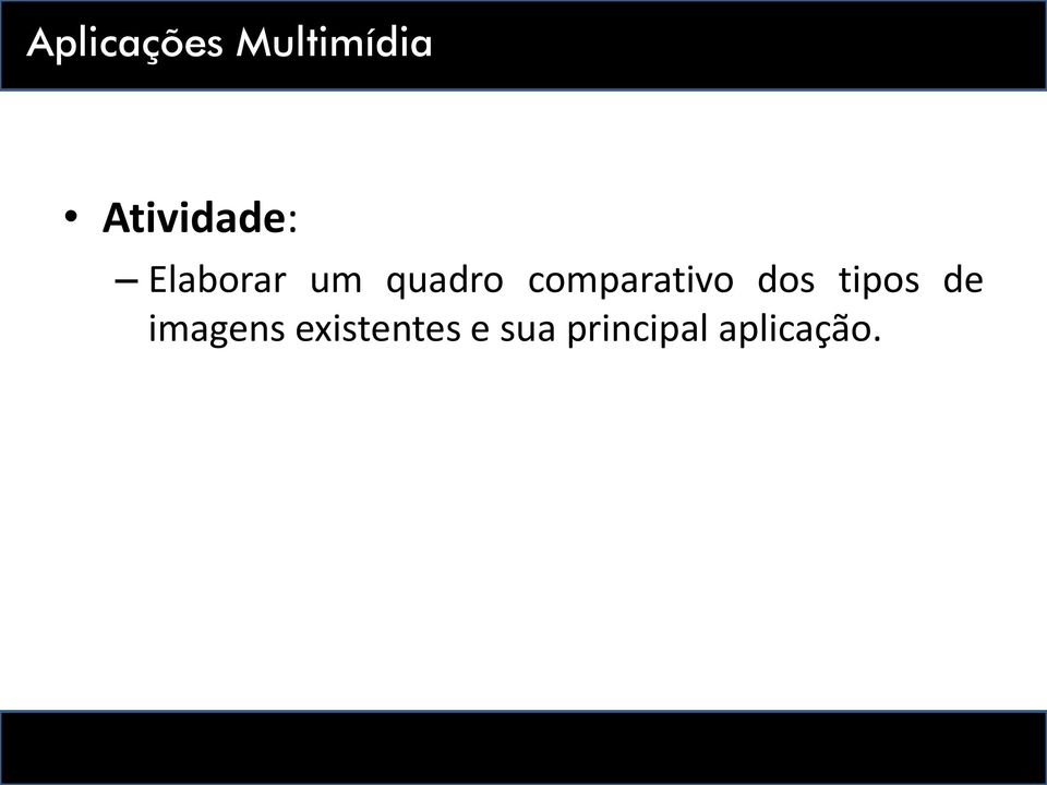 comparativo dos tipos de