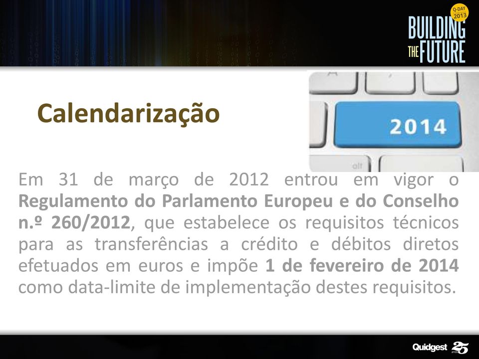 º 260/2012, que estabelece os requisitos técnicos para as transferências a