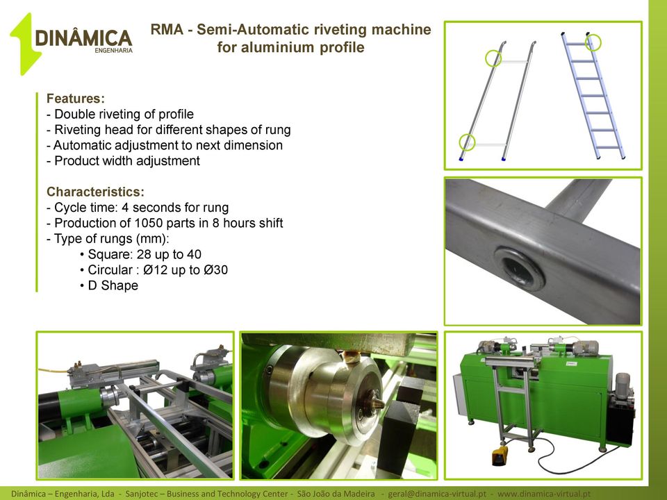 Product width adjustment - Cycle time: 4 seconds for rung - Production of 1050 parts in