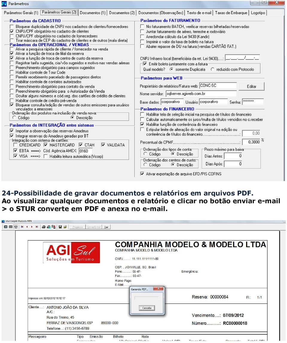 Ao visualizar qualquer documentos e relatório e