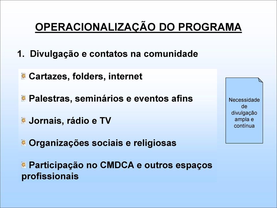 Palestras, seminários e eventos afins Jornais, rádio e TV Necessidade