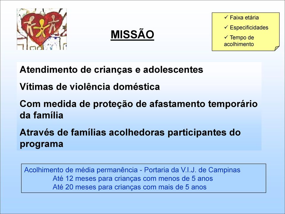 de famílias acolhedoras participantes do programa Acolhimento de média permanência - Portaria da V.I.