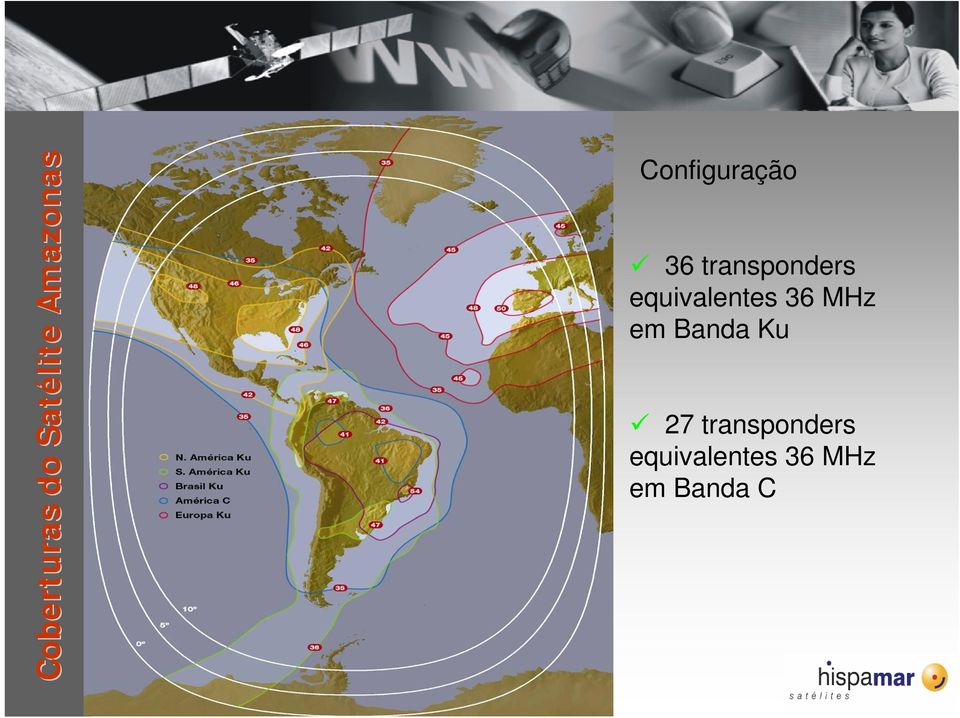 equivalentes 36 MHz em Banda C Coberturas