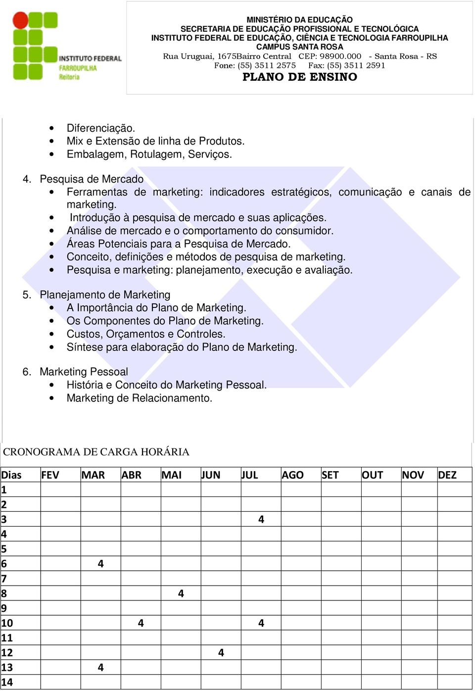 Conceito, definições e métodos de pesquisa de marketing. Pesquisa e marketing: planejamento, execução e avaliação. 5. Planejamento de Marketing A Importância do Plano de Marketing.