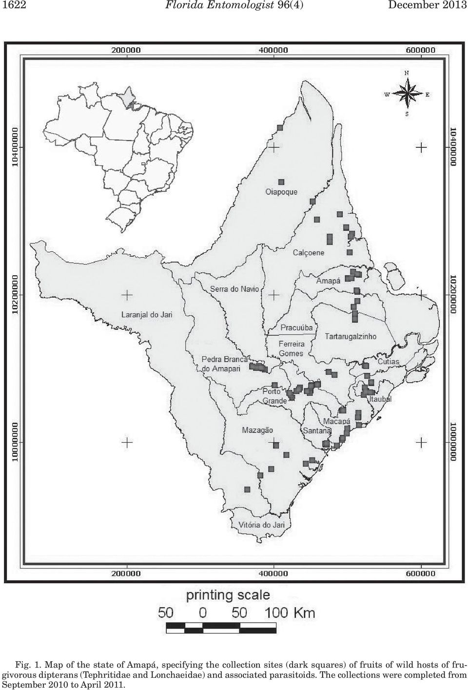 of fruits of wild hosts of frugivorous dipterans (Tephritidae and