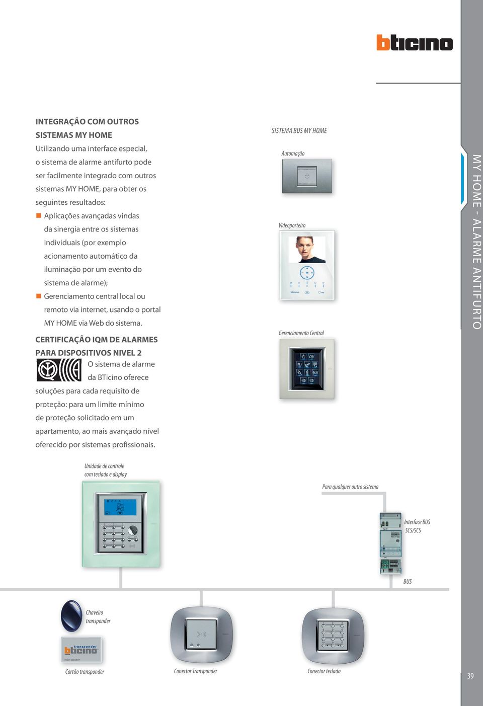 internet, usando o portal MY HOME via Web do sistema.