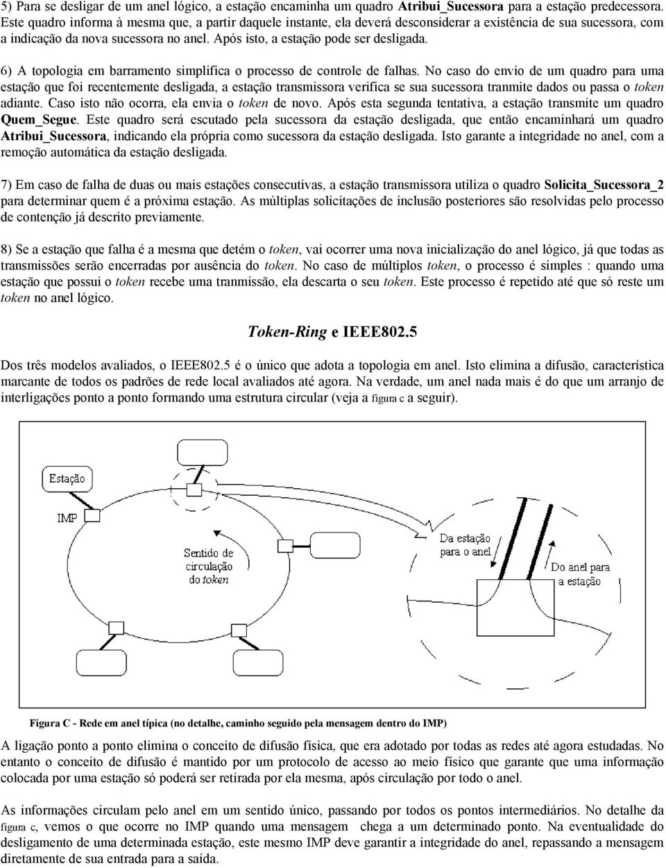 6) A topologia em barramento simplifica o processo de controle de falhas.