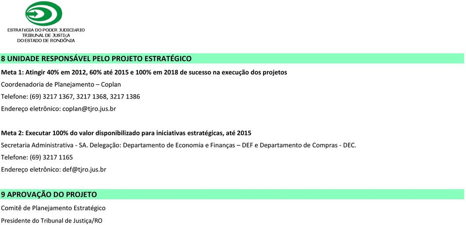 br Meta 2: Executar 100% do valor disponibilizado para iniciativas estratégicas, até 2015 Secretaria Administrativa - SA.