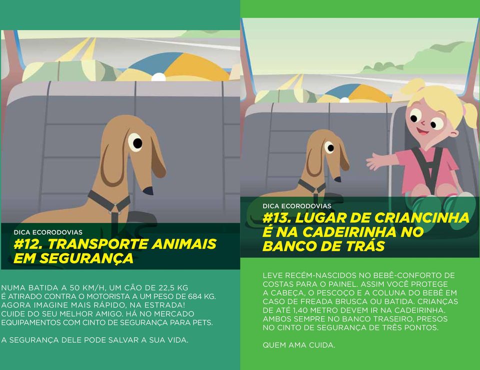 A segurança dele pode salvar a sua vida. #13. LUGAR DE CRIANCINHA É NA CADEIRINHA NO BANCO DE TRÁS Leve recém-nascidos no bebê-conforto de costas para o painel.